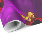 Rode kerstballen op Paarse kerstdagen Cadeaupapier (Rol Hoek)