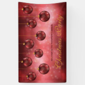 Rode Kerstballen Op Rode Bokeh - Kerstfeest Spandoek (Verticaal)