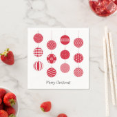 Rode kerstballen Papier Napkin Servet (Insitu)