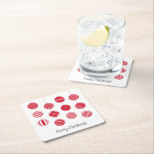 Rode Kerstballen Papier Onderzetter (Insitu)