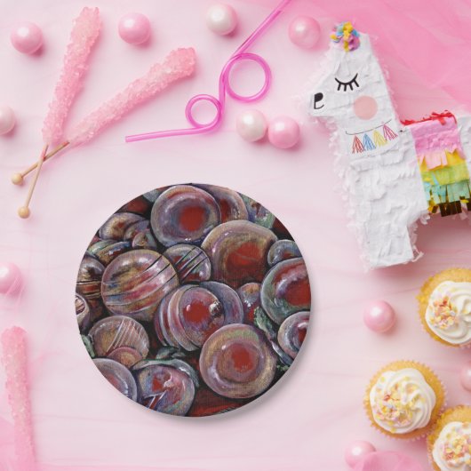 Rode kerstballen papieren bordje (Feest)