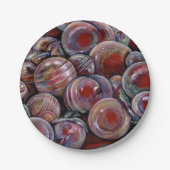 Rode kerstballen papieren bordje (Voorkant)