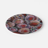 Rode kerstballen papieren bordje (Gekanteld)