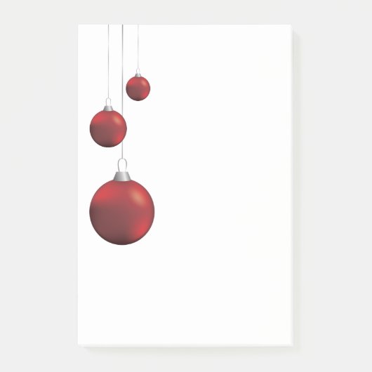 Rode Kerstballen Post-it® Notes (Voorkant)