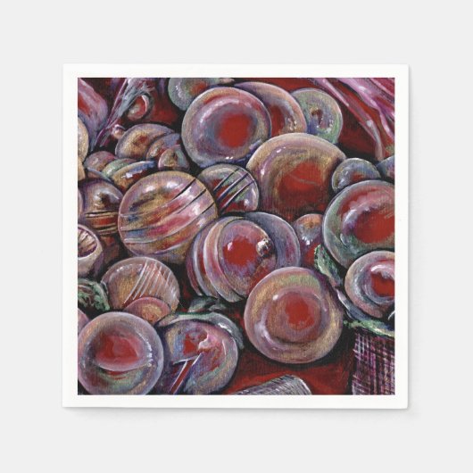 Rode kerstballen servetten (Voorkant)