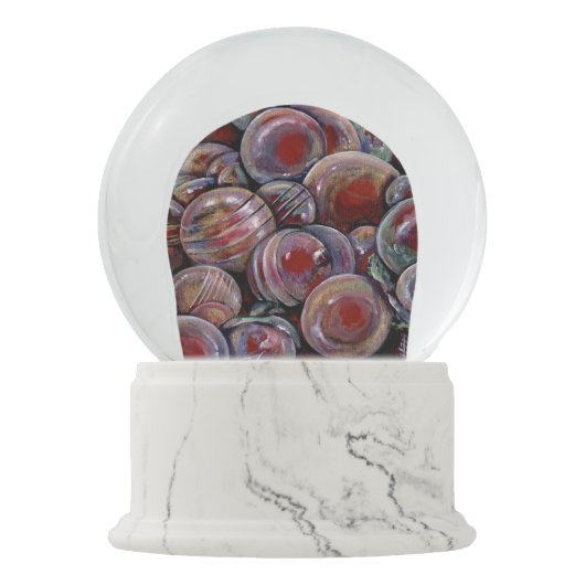 Rode kerstballen sneeuwbol (Voorkant)