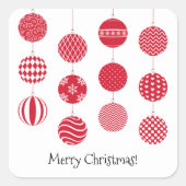 Rode Kerstballen Sticker (Voorkant)