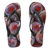 Rode kerstballen teenslippers (Voetbed)