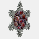 Rode kerstballen tin sneeuwvlok ornament (Links)