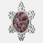 Rode kerstballen tin sneeuwvlok ornament (Rechts)