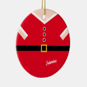 Rode Kerstballon Santa Suit Keramisch Ornament (Rechts)