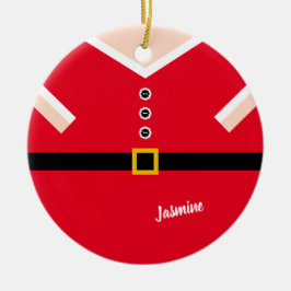 Rode Kerstballon Santa Suit Keramisch Ornament