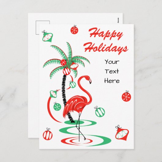 Rode kerstbaren Prettige feestdagen tekst (Voorkant / Achterkant)