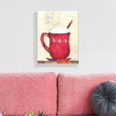 Rode kerstbeker canvas afdruk (Insitu (Woonkamer))