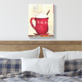 Rode kerstbeker canvas afdruk (Insitu (Slaapkamer))