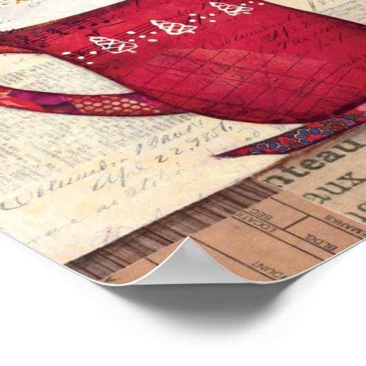 Rode kerstbeker poster (Hoek)