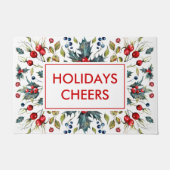 Rode kerstbessen deurmat (Voorkant)