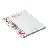 Rode kerstbessen en groen winterblad notitieblok (Schuin)
