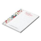 Rode kerstbessen en groen winterblad notitieblok (Linkerzijde)