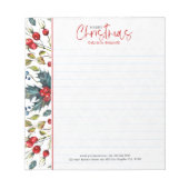 Rode kerstbessen en groen winterblad notitieblok (Voorkant)