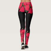Rode kerstbloem leggings (Achterkant)