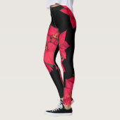 Rode kerstbloem leggings (Links)