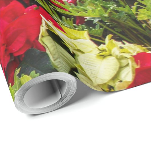 Rode kerstbloem Poinsettia Cadeaupapier (Rol Hoek)