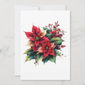 Rode Kerstbloemen Party Invitation Kaart (Achterkant)