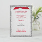 Rode kerstboei en Silver Tinsel Kaart (Staand voorkant)