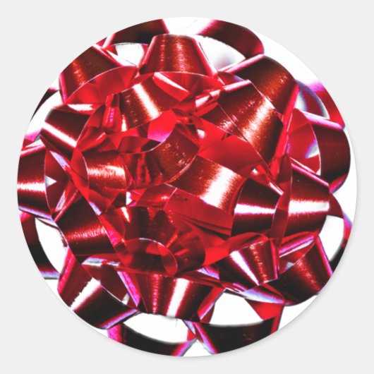 Rode kerstboei ronde sticker (Voorkant)