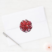 Rode kerstboei ronde sticker (Envelop)