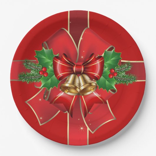 Rode kerstbogen bieden Holly Holiday Paper Bord (Voorkant)