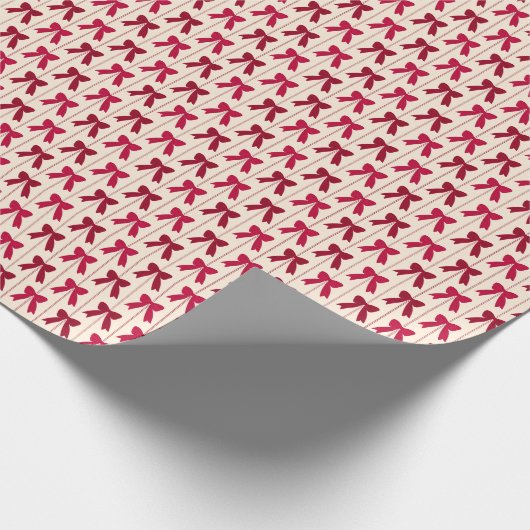 Rode kerstbogen en linten cadeaupapier (Hoek)