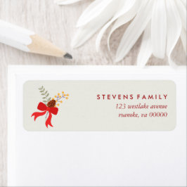 Rode kerstbogen etiket