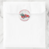  rode kerstbomen Barn Wood Ronde Sticker (Tas)