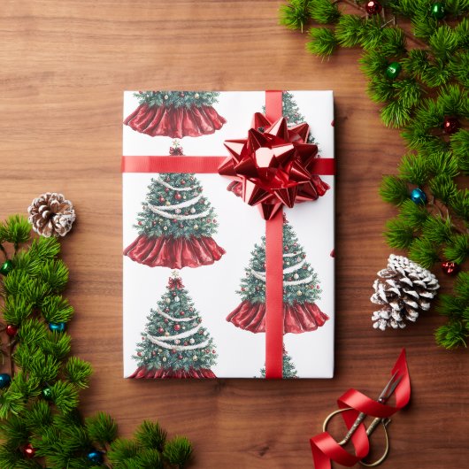 Rode Kerstbomen Cadeaupapier (Feestdagen Geschenken)