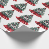Rode Kerstbomen Cadeaupapier (Hoek)