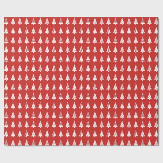 Rode kerstbomen cadeaupapier (Vlak)