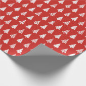 Rode kerstbomen cadeaupapier (Hoek)