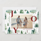 Rode Kerstbomen Foto Kerstkaart (Voorkant)