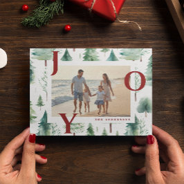 Rode Kerstbomen Foto Vakantiekaart Feestdagenkaart