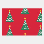 Rode kerstbomen inpakpapier vel (Voorkant)