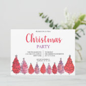 Rode kerstbomen kaart (Staand voorkant)