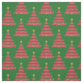 Rode kerstbomen met mistletoe stof (Swatch)