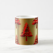 Rode kerstbomen op goud magische mok (Center)