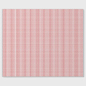 Rode kerstbomen op witte achtergrond patroon cadeaupapier (Vlak)