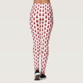 Rode kerstbomen op witte achtergrond patroon leggings (Achterkant)