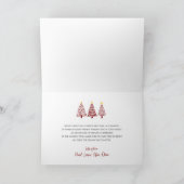 Rode Kerstbomen Script Naam Whimsical Feestdagen Kaart (Binnen)