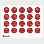 Rode Kerstbomen Script Naam Whimsical Ronde Sticker (Vel)