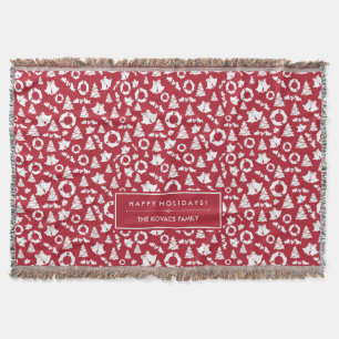 Rode kerstbomen, Wreath Bells en Holly Deken